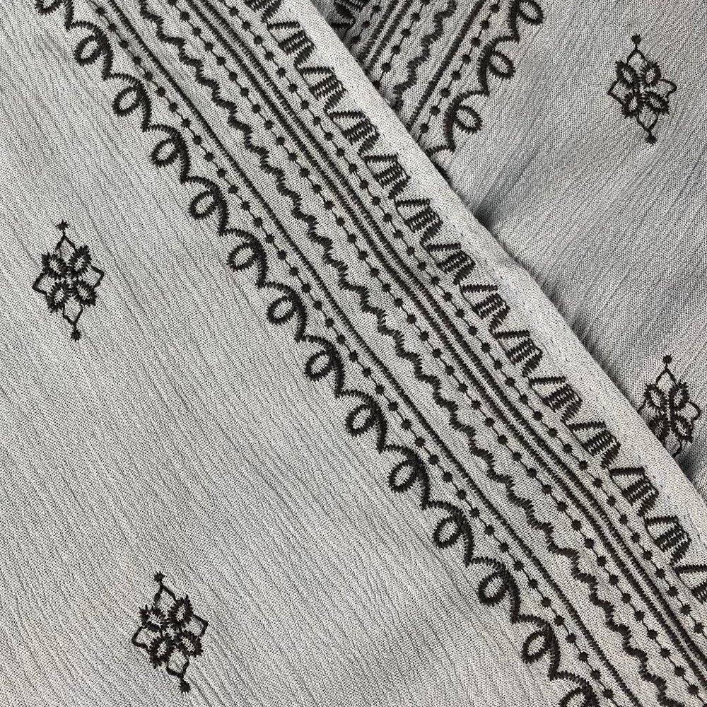 Lt Blue Embroidered Bell Sleeve Surplice V-Neck S - Picture 5 of 9